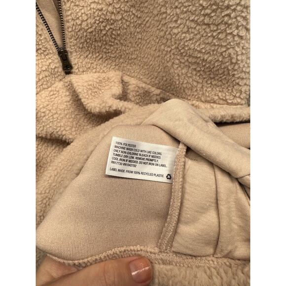 Isabel Maternity Sweater Jacket Half Zip Empire Cream Color Pockets Large NWT - Picture 5 of 9